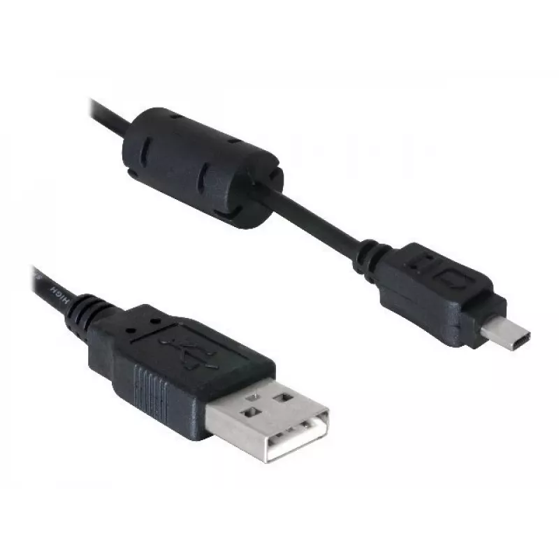 DeLOCK USB kabelis 1,83 m melns vīr./siev. niķeļa pārklājums