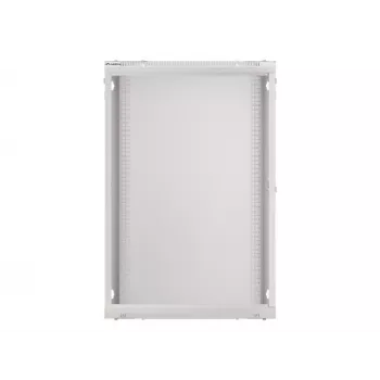 Lanberg pie sienas stiprināms instalācijas statīvu skapis 19'' 18U 600x450mm pelēks (stikla durvis)