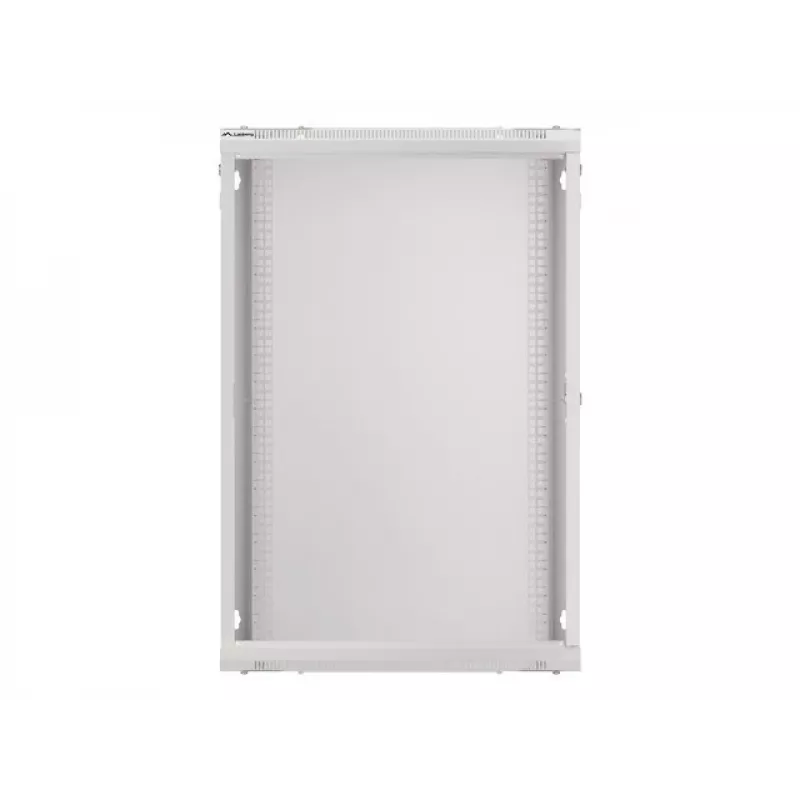 Lanberg pie sienas stiprināms instalācijas statīvu skapis 19'' 18U 600x450mm pelēks (stikla durvis)