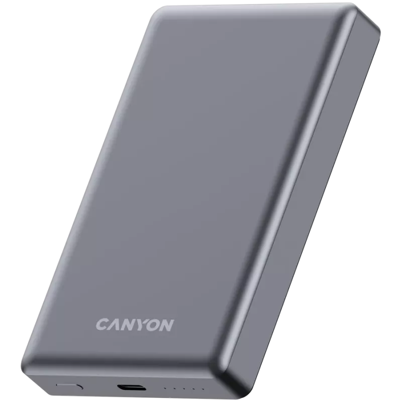 Canyon OnCharge 510 - Powerbank - 10.000 mAh - ieeja USB-C - izeja USB-C PD 20W + bezvadu magnētiskais