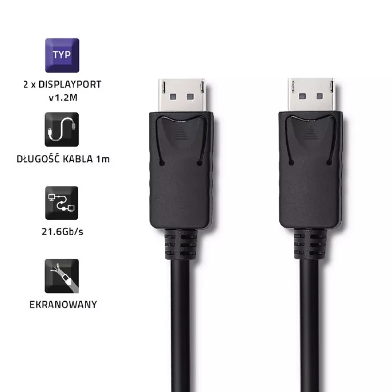 DisplayPort kabelis Qoltec 50373 2 m Melns