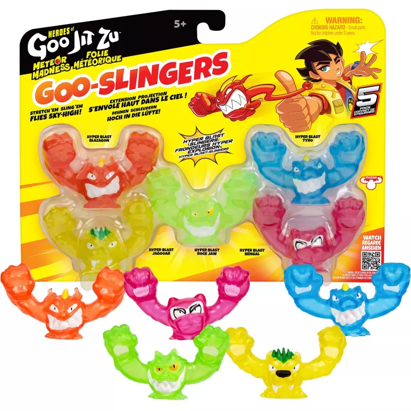 „Heroes of Goo Jit to“ - Meteor Madness Goo Slingers Hyper Blast Slingers, spēļu figūriņu komplekts, 5 gab.