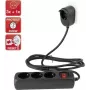Strāvas sadalītājs REV Multiple Socket Outlet 3+1 ar slēdzi, 2 m kabelis, melns