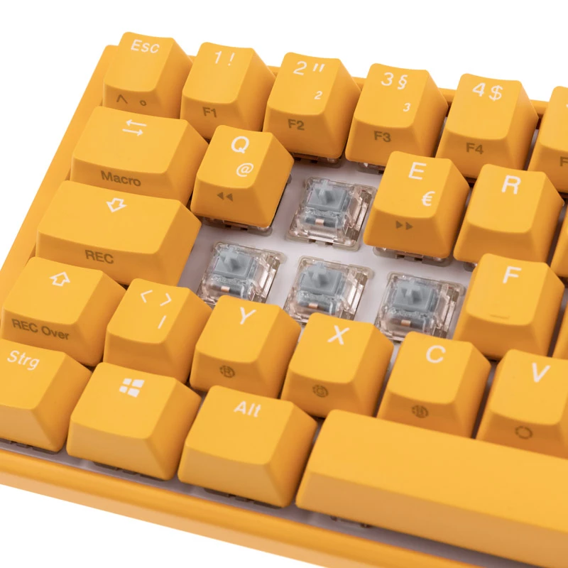 Ducky One 3 SF dzeltena spēļu klaviatūra, USB, vācu valodas izkārtojums, mehāniskā, RGB