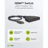 HDMI-Umschaltbox 3 to 1 (4K @ 60Hz), HDMI pārslēdzējs (melns, 55 cm kabelis)