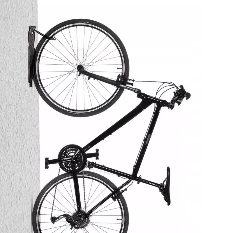 Pie sienas stiprināms velosipēdu statīvs MACLEAN MC-432, vertikāls velo turētājs, regulējams platums, maksimālā slodze 30 kg, melns