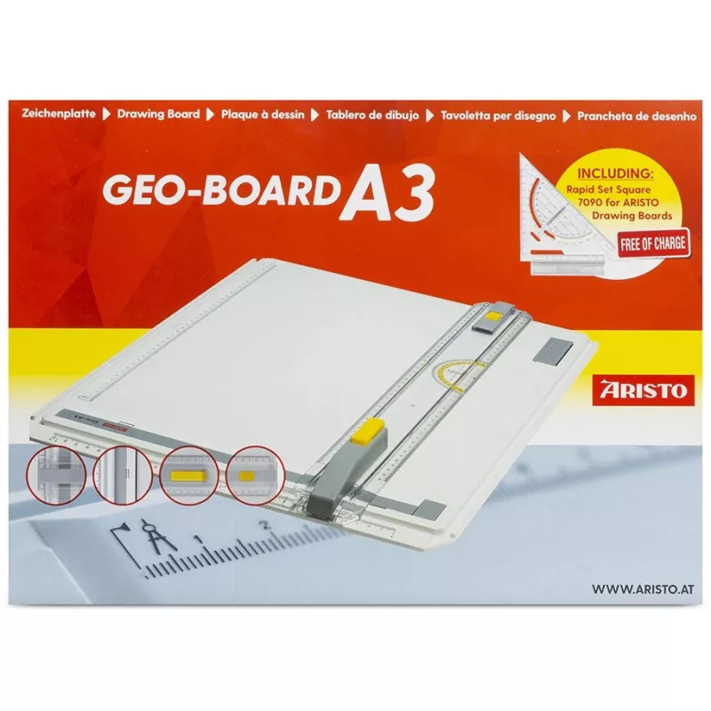 ARISTO Geo Board Zīmēšanas plāksne A3 Ātrzīmēšanas trijstūris