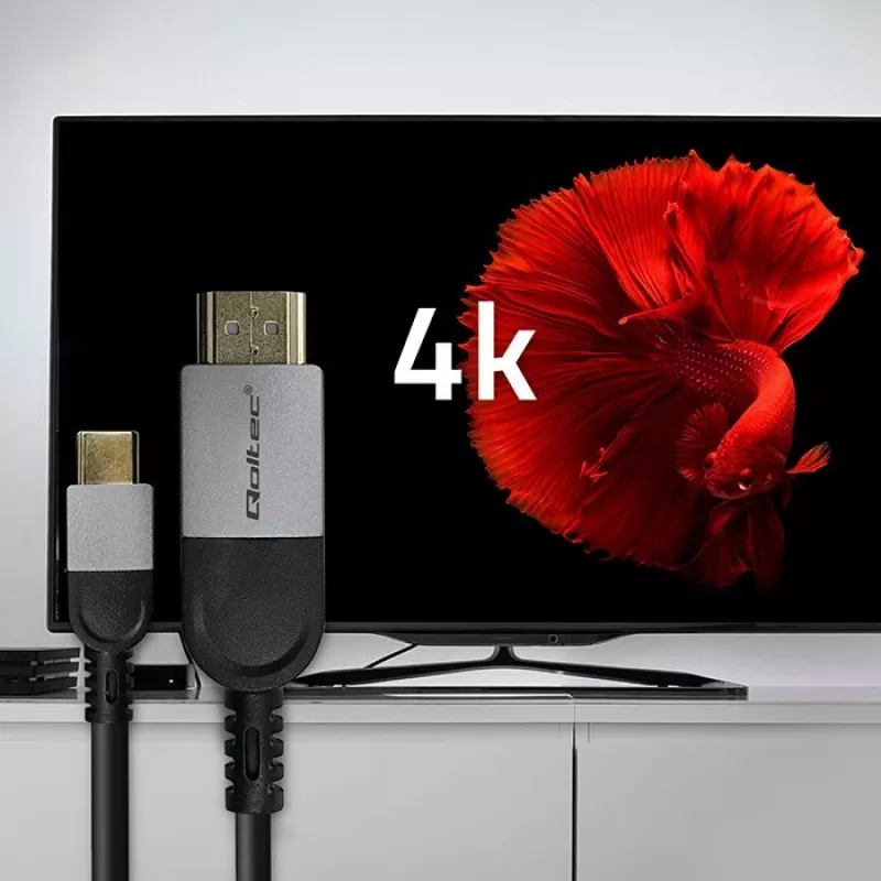 USB-C uz HDMI kabelis QOLTEC 50438 — 2 m, 4K 60Hz