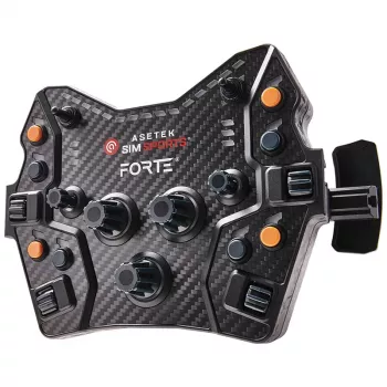 Pogu panelis Asetek SimSports Forte GT — kompakts sacīkšu vadības panelis ar konfigurējamām pogām un rotācijas kodētājiem