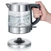 Severin WK 3468 elektriskā tējkanna 1 L 2200 W Melna, Nerūsējošais tērauds, Caurspīdīga