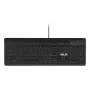 Vadu pilna izmēra tastatūra ASUS KU100 melna, igauņu izkārtojums, USB Type-A, 2 m kabelis