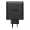 TRUST Maxo 100W 2-portu USB-C GaN lādētājs — 100 W, 2× USB-C, maks. 20 V, 2 m kabelis, melns