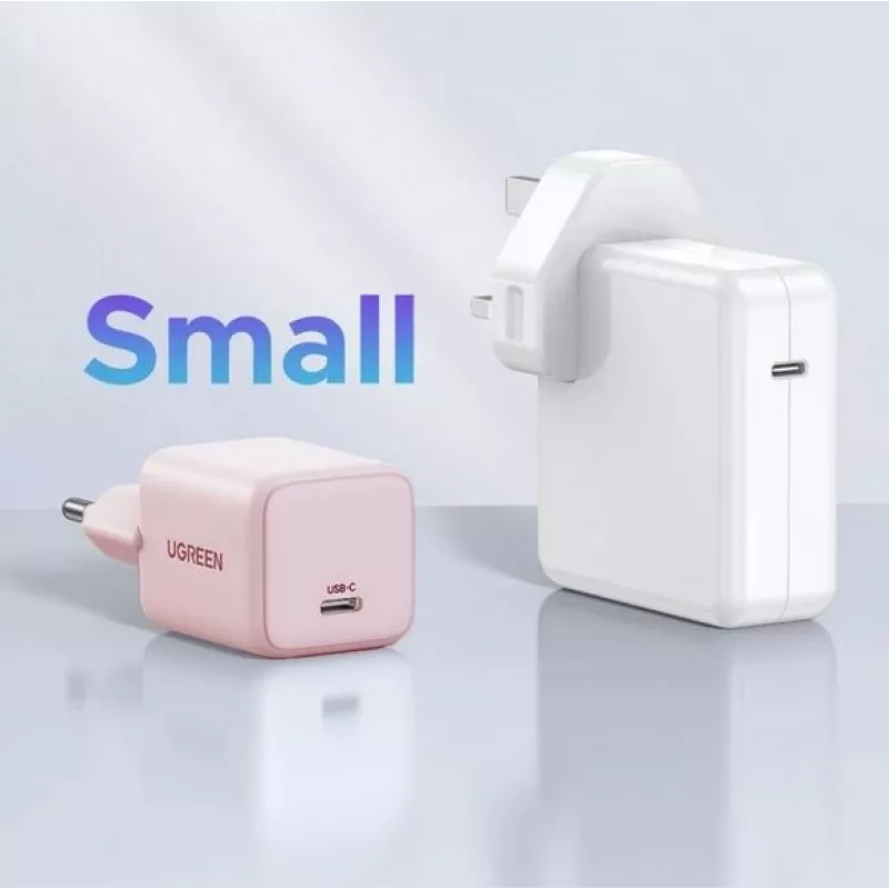 Strāvas adapteris UGREEN X512 20W USB-C PD ātrā uzlāde, rozā, 100–240 V ieeja, 1× USB-C
