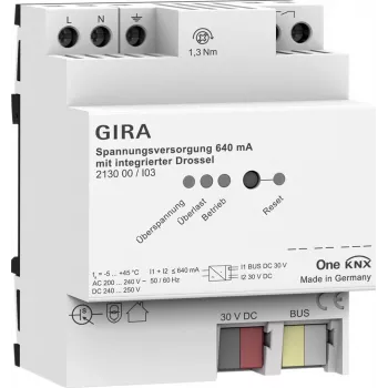 Gira KNX barošanas avots 640 mA droseles modulis modelis 213000