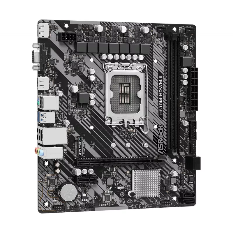 ASRock H610M-HDV/M.2 R2.0 LGA1700 DDR4 Micro-ATX mātesplate