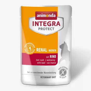 Mitrā kaķu barība animonda Integra Protect Beef Renal Adult bez graudiem 85 g paciņa
