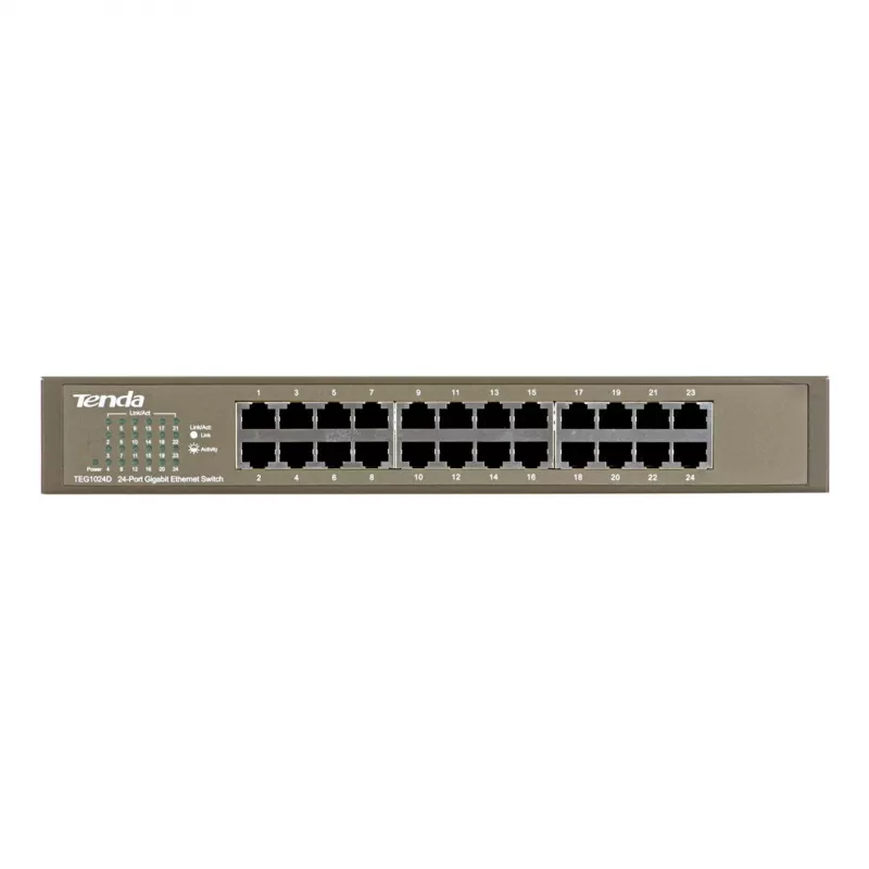Nepārvaldāms slēdzis TENDA TEG1024D 24 portu Gigabit Ethernet, 48 Gbps, 8000 MAC tabula, zils