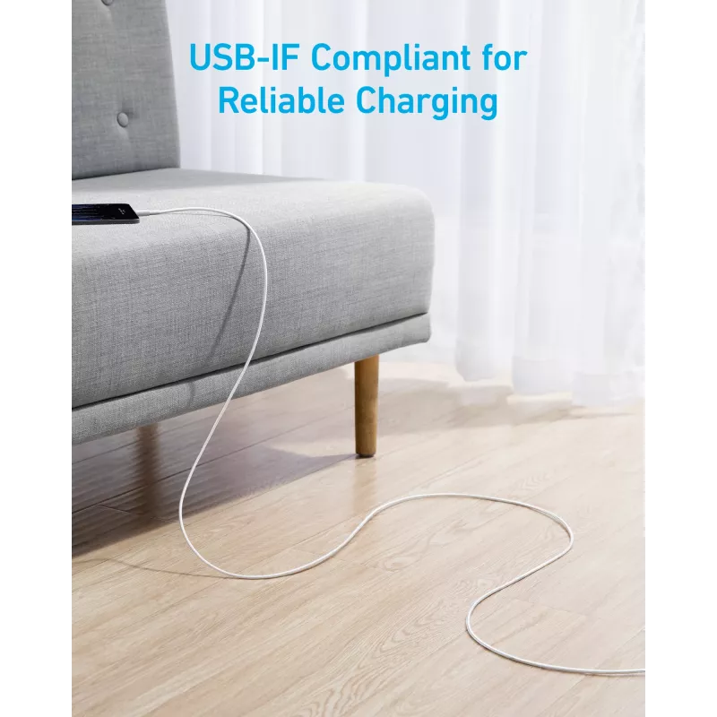 USB kabelis Anker 322 1,8 m USB A USB C balts