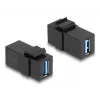 DeLOCK Keystone modulis USB 3.0 A ligzda uz A ligzdu melns 1:1
