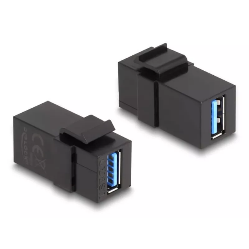 DeLOCK Keystone modulis USB 3.0 A ligzda uz A ligzdu melns 1:1