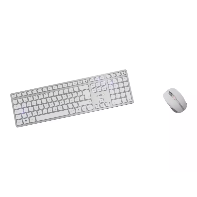 CHERRY DW 9100 plāns tastatūra Pele iekļauta Universāla RF Wireless + Bluetooth Čehu, Slovāku Sudraba