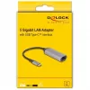 DeLOCK 81570 kabeļa savienotājpārejas adapteris USB Type-C RJ-45 0,15m antracīts