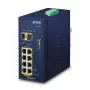 Nepārvaldāms slēdzis PLANET IP30 Ind 8-P 10/100/1000T