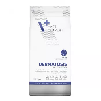 VET EXPERT Veterinary Diet Dermatosis Dog Salmon & Potato - sausā suņu barība - 12 kg