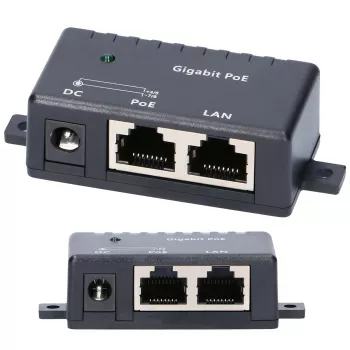 Gigabits PoE inžektors Extralink 1 ports, 1x 1000Mb/s RJ45, Cube