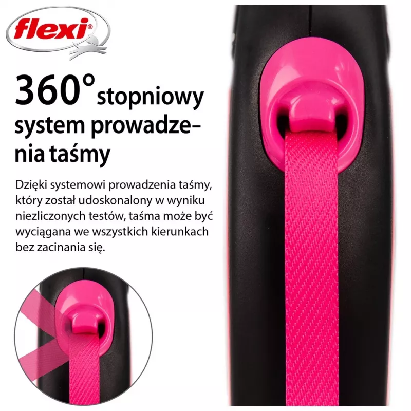 Flexi New Neon S 5 m Suņa izvelkamā pavada