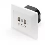 DIGITUS DA-70618 - USB izvade - USB, USB Type C - 2 USB porti, 1 USB-C ligzda - 3,1 A - RAL 9003, signālbaltā krāsā