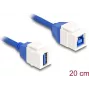 DeLOCK Keystone Module kabelis USB 5 Gbps Type-A female to Type-B female 20 cm zils