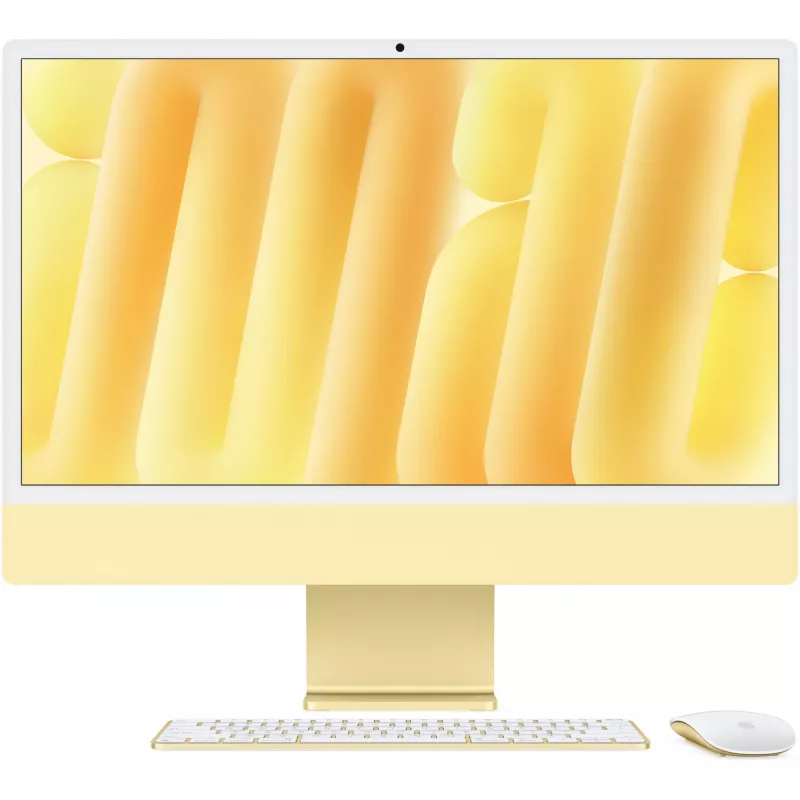 iMac Z1EL 59,62 cm 23,5 collu standarta stikls M4 10C CPU/10C GPU/16C N.E. 16 GB 512 GB SSD Gbit Eth MM NumKey TID DE dzeltenā krāsā