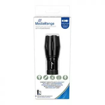 Rokas lukturītis MediaRange MR735 Melns LED 10W USB uzlādējams