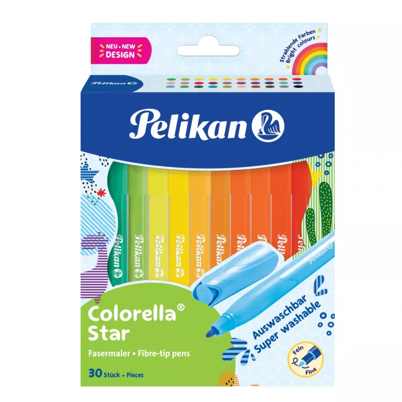 Pelikan 822336 - 30 krāsas - jauktas krāsas - apaļš uzgalis - 0,6 mm - jauktas krāsas - tinte uz ūdens bāzes (822336)