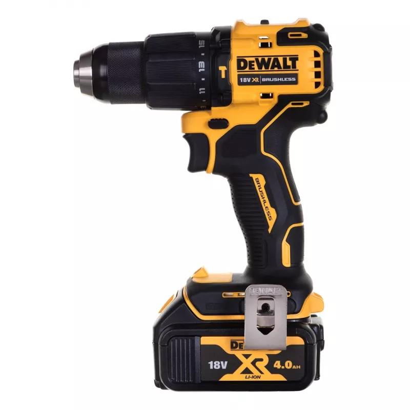 Bezvadu elektroinstrumentu komplekts DeWalt DCK2062M2T — 18V, DCD709 urbis + DCF809 1/4 collu triecienskrūvgriezis, 2×4,0Ah baterijas, TSTAK II kaste
