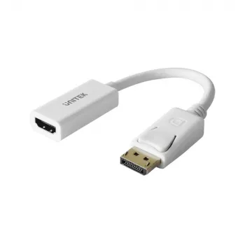 UNITEK zeltīts DisplayPort DP uz HDMI 4K UHD HDTV vīriešu uz sieviešu pārveidotājs ar audio - Y-6332 balts