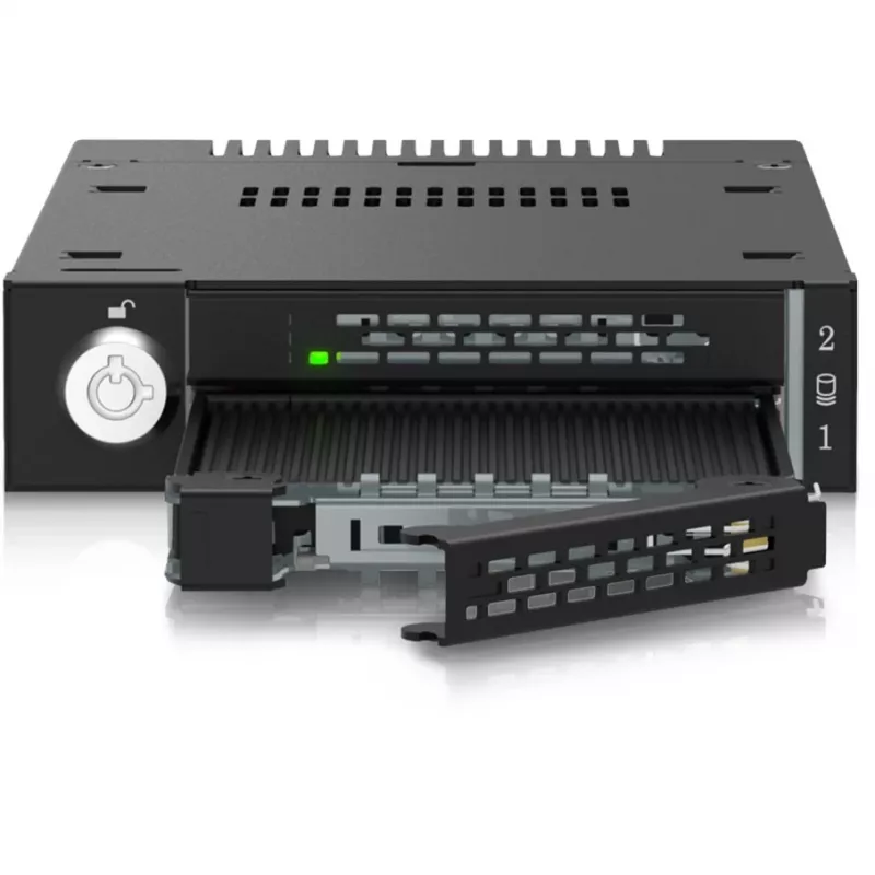 ICY DOCK - ToughArmor - MB834MK-B V2 - 2x M.2 NVMe uz 1x 3,5 collu nodalījumu mobilais rāmis metāla atslēgu slēdzene SlimSAS 4i melna