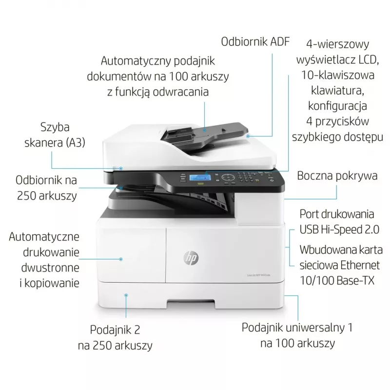 Daudzfunkciju printeris HP LaserJet M443nda lāzera A3 1200 x 1200 DPI 24 lpp./min.