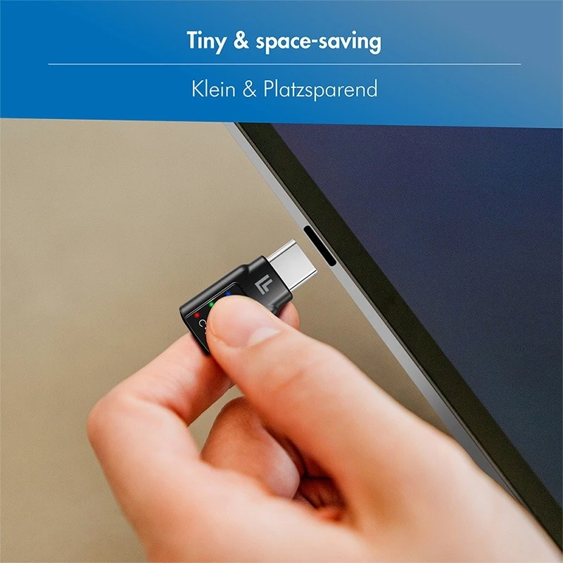 LogiLink USB-C DAC audio adapteris. USB-C/M uz 3,5 mm/F. Melns