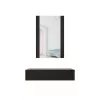 Tualetes galdiņš ar spoguli cama meble PAFOS 80×41,6×100 cm, MDF rāmis, 1 atvilktne, matēti melns