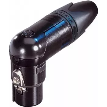 Neutrik XLR savienotājs, ligzda, leņķveida, polu skaits: 3, melna, NC3FRX-B, 1 gab. (NC3FRX-B)