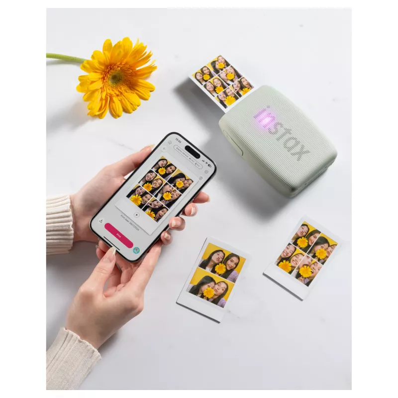 Momentfoto printeris Fujifilm Instax Mini Link3 Sage zaļa — 800×600 DPI, drukā 6,2×4,6 cm, Bluetooth, 0,21 kg