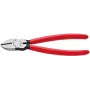 Knipex diagonālās grieznes l.140mm galva pulēta plastmasas pārklājums
