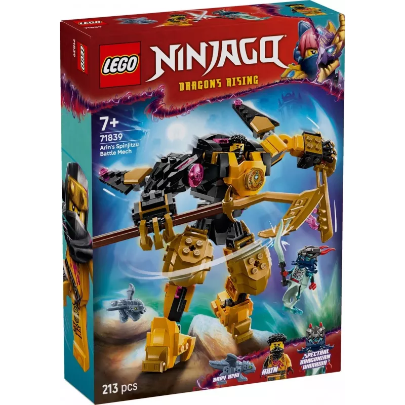 LEGO konstruktors NINJAGO 71839 Arina Spinjitzu kaujas mehs, 213 detaļas, 2 minifigūras, augstums 160 mm