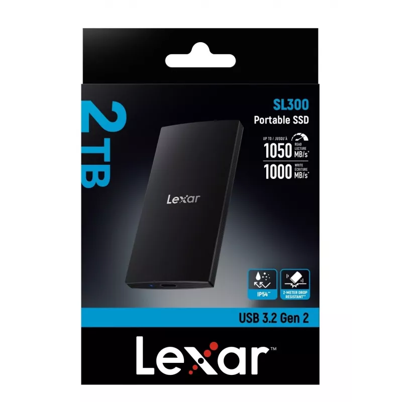 Ārējais cietvielu disks Lexar 2 TB SSD USB Type-C 3.2 Gen 2 LSL300002T-RNBNG