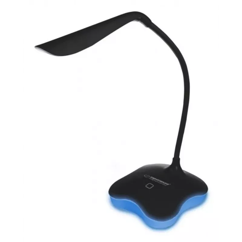 Galda lampa ESPERANZA ELD105K MIMOSA — LED galda lampa ar nakts gaismu, melna