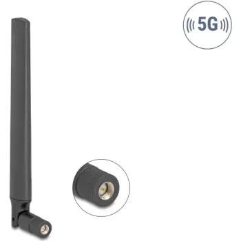 Daudzvirzienu 3.3–5.0 GHz antena DELOCK SMA spraudnis 4.7 dBi ar grozāmu savienojumu melnā krāsā