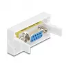 VGA sienas kontaktligzda DELOCK 81556, ligzda-ligzda, balta, ABS, 45×22,5×17,4 mm