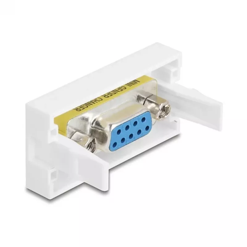 VGA sienas kontaktligzda DELOCK 81556, ligzda-ligzda, balta, ABS, 45×22,5×17,4 mm